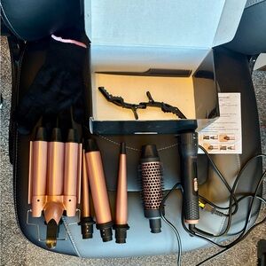5 in 1 interchangeable curling iron hair tool set
